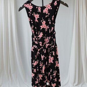Loft Pink Black with Pink Floral Design, Size Small